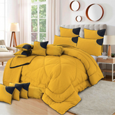 Zova 14 Pcs Palachi Bedding Set with Filled Comforter Yellow